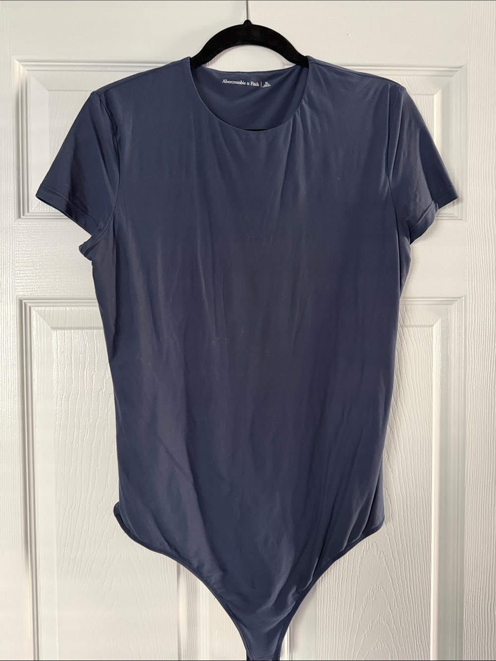 Abercrombie & Fitch Navy Short-Sleeve Crewneck Bodysuit